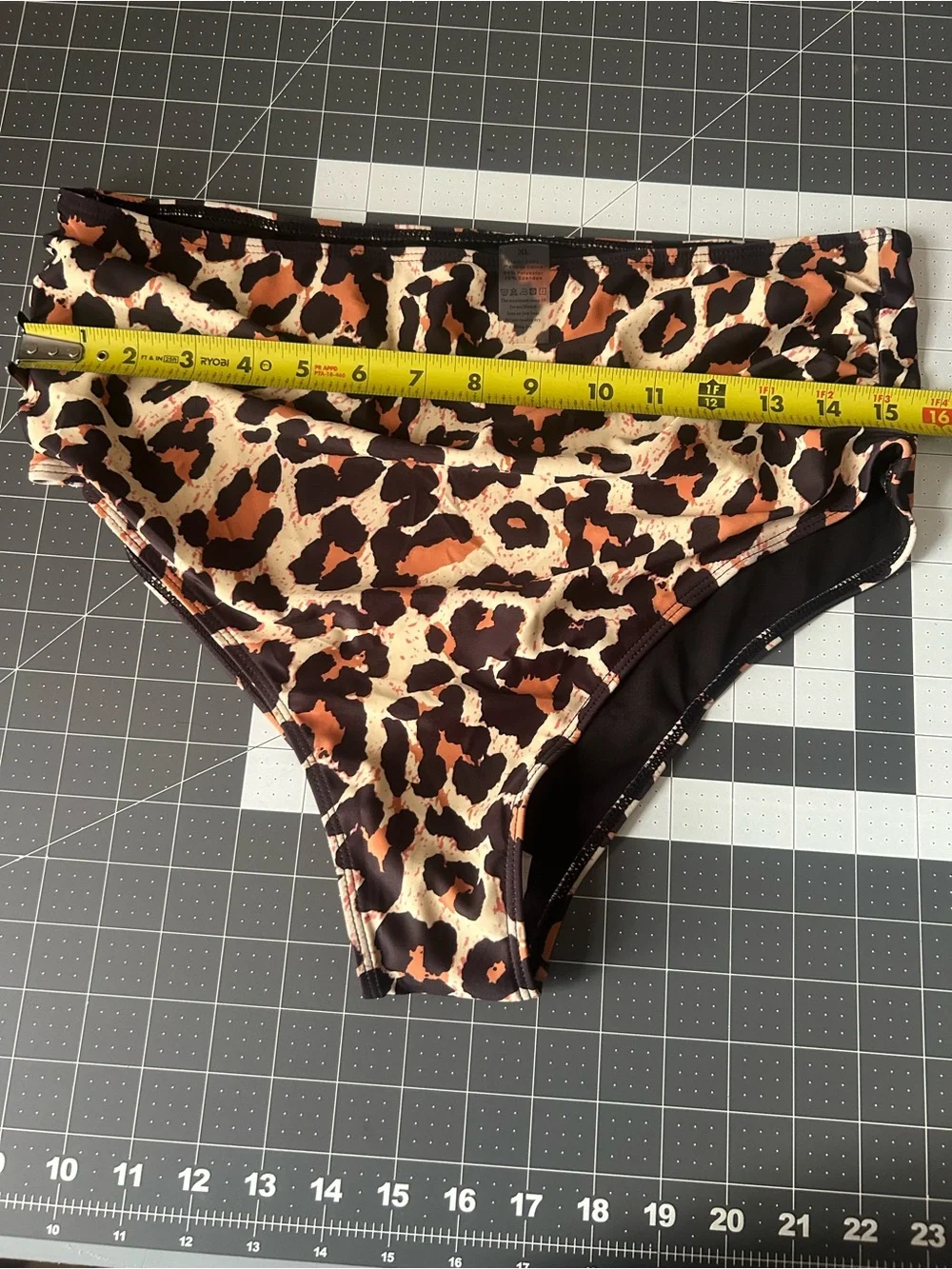 High-Waist Leopard Print Bikini Bottoms in Brown
